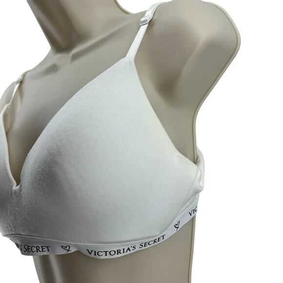 Victoria Secret The T-Shirt Lightly-Lined Wireless Bra White 36B - Picture 2 of 8